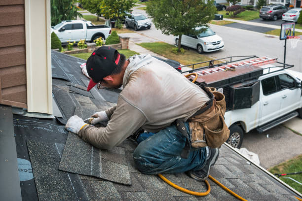 Professional Gutter Installation technician working in Boston, GA